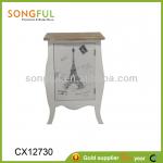 french style furniture cheap,french style furniture,wooden cabinet w/1 door,antique white,stamp theme