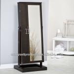 New Mirrored Jewelry Cabinet Armoire Cheval Mirror - High Gloss Black