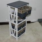 Custom Small Wooden Cabinet With Willow Drawer