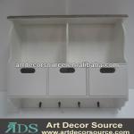 Latest white mini wall cabinet with hooks