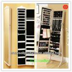 Perfect wooden jewelry mirror armorie cabinet white black brown pink