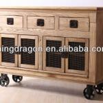 Chinese Antique industrial furniture,Oak Wood Sideboard