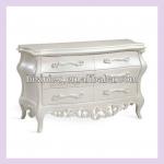 Bisini Furniture Pure White Dresser Cabinet Hand Carved Solid Wood Cabinet with Six Drawers