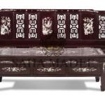 Sofa set, classic design 5 piece, Rosewood with mother of pearl inlaid