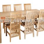 TEAK WOOD DINING ROOM FURNITURE TABLE WITH 6 CHAIRS