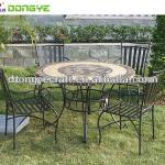 Round Marble Mosaic dining table and iron chair