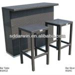 Outdoor rattan/wickerbar cheap rattan bar stools (DW-BT08+DW-BC016)