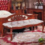 European and American classical style, solid wood bed stool, solid wood carved bed stool