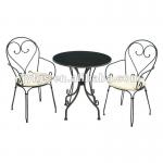 3-piece indoor and outdoor leisurely wrought iron restaurant furniture set bistro set