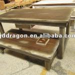 ANTIQUE DISPLAY TABLE WITH DISTRESSED FINISH