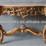 Gold leaf marble top handcraft resin console furniture