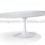 Eero Saarinen fiberglass oval marble tulip dining table