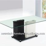 BaZhouNewstart CF508/1.3M leather dressing frame coffee table with glass top