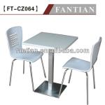 Hot sales stainless steel base for square wooden dining table and plastic chair white square wooden dining table sets