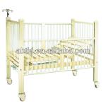 Cheap Carbon steel and plastic sprayed steel Single manual crank single folding children hospital bed-B16