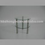 Round tempered glass corner table