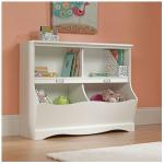 soft white wooden bookshelf for child