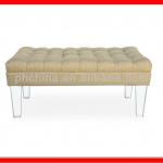 ATL-007 TUFTED LUCITE BENCH, 48W x 24D, Acrylic Legs, Hollywood Regency GLAM, 3 COLORS