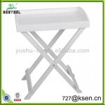 portable white wooden folding tray table YSF-T221