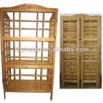 Folding Design Woodn Bookself / 3-tier Corner Shelf / Pant Rack