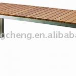 outdoor 304 stainless steel and teak dining table