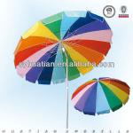 16 Different Colours Panels Rainbow Fibreglass Ribs Aluminum Pole Beach Umbrella