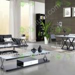 2013 elegant modern simple antique temper glass metal living room furniture set