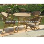 2013 New!!Aluminum frame bamboo like powered coating dining set BZ-SB007