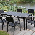 2013 polyester wood dining set W2005B