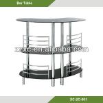 3 Tiers Glass Chromed Bar Table XC-2C-001 XC-2C-001