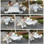 6FT folding in half table and chair, 72&quot; folding table, 183*76*74CM HY-Z183
