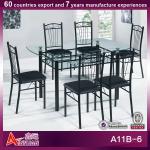 A11B-6 durable and economic rectangle glass top dining room table A11B-6