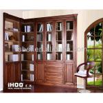 AB001 French style furniture bookcase oak bookcase with glass door