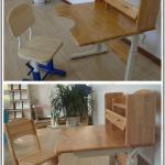 adjustable children study solid pine desk and chair ST-02