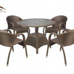 Aluminium Commercial for Restaurant PE Rattan dining furniture glass dining table and Chair MB2940 and GF0559 TABLE MB2940 and GF0559 TABLE