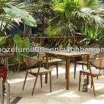 Aluminum frame bamboo like powered coating dining set