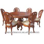 American Style Dining Room furniture Round Dining Wood Table and Chair Set ZY009