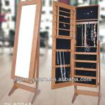 Antique Bamboo Mirrored Jewelry Cabinet with Classic Design