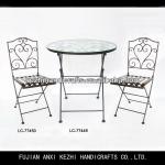 antique cheap metal dinning tables and chairs LC77449/450 cheap table and chairs