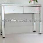 antique glass venetian mirrored console desk with two drawers