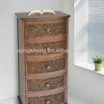 Antique stylish 5 drawer chest bedside cabinet table half round