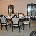 Antique Wooden Dinning Table/black color 1.8M dining table/solid wood dinning table