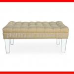 ATL-007 TUFTED LUCITE BENCH, 48W x 24D, Acrylic Legs, Hollywood Regency GLAM, 3 COLORS ATL-007