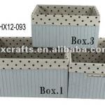 bamboo storage box w liner set of 3 household items HX12-093