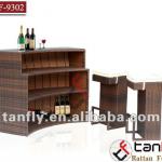 brown pool side brown PE wicker bar patio rattan furniture TF-9302