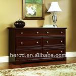 Cherry wooden dresser with six drawers