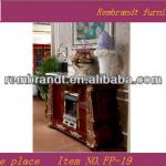 classic wooden fireplace
