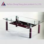 clear glass table plastic leg coffee table ZK036