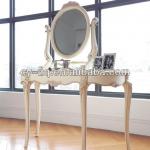 Country style Home wooden white colour classical console table and mirror