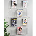 custom wall hanging acrylic magazine rack/display shelf yyf-zl072